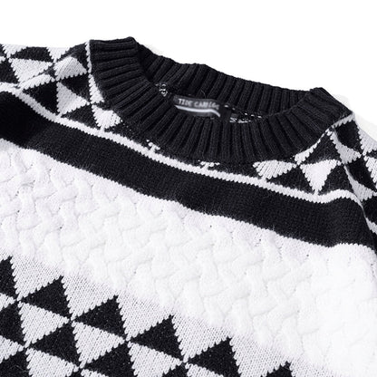 Maglione Jacquard Uomo Caldo - Maglia a Vestibilità Comoda, Casual