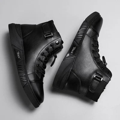 Supportive High Top Boots - Lace Up, Leather, Everyday
