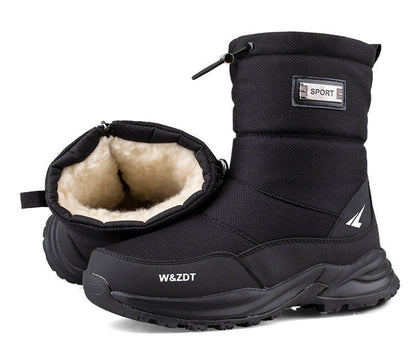 Waterproof Men's Snow Boots - Insulated Zipper, Mesh