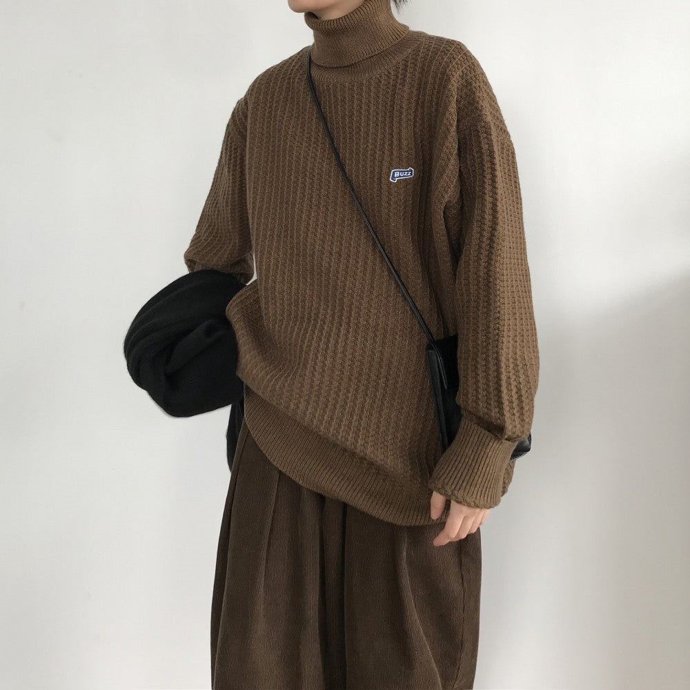 Oversized Unisex Sweater – Turtleneck, Knit, For Layering