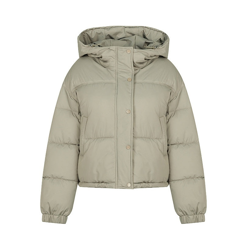 Lightweight Women Puffer Coat - Boxy Cotton Fill, Layering