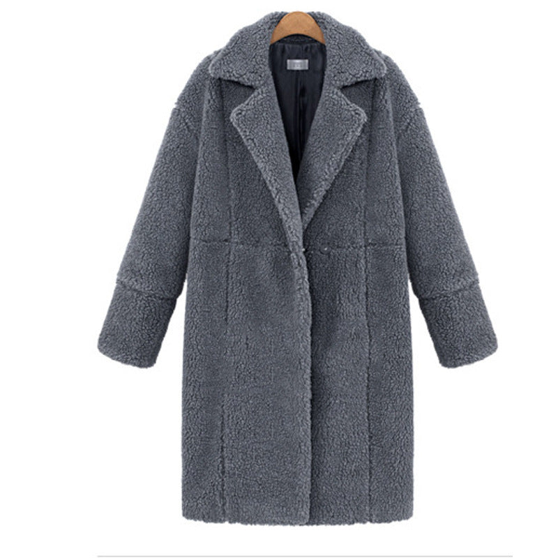 Warm Relaxed Women’s Wool Coat - Mid Length Wool Blend, City