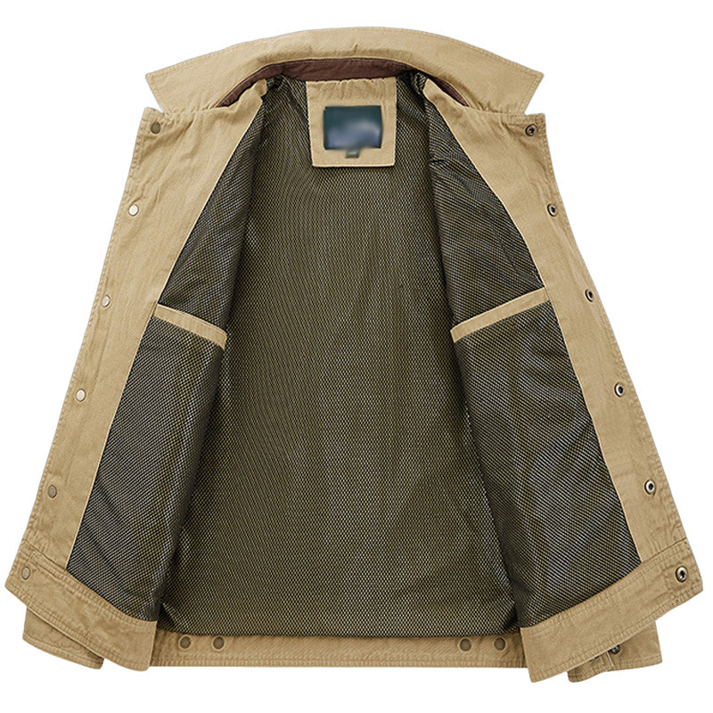 Veste de travail respirante et durable pour homme - Col chemise, coton