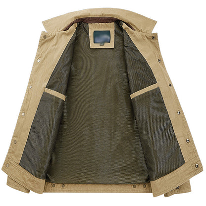 Veste de travail respirante et durable pour homme - Col chemise, coton