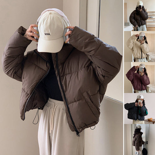 Geïsoleerde Dames Cropped Puffer Jas - Boxy Polyester