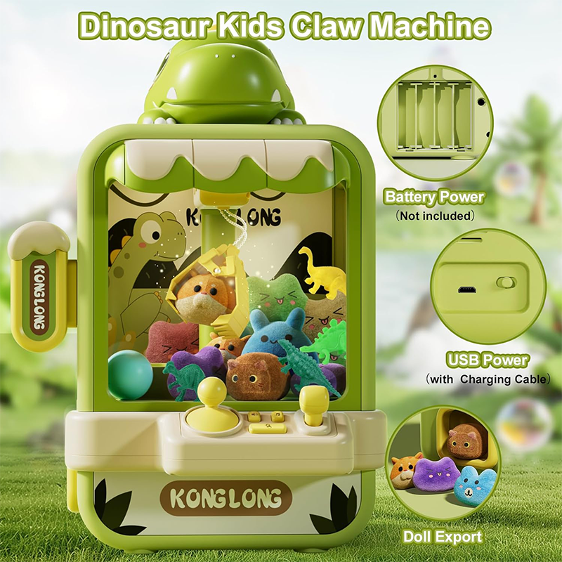 Claw Machine Toy - Arcade Game for Kids, Adjustable Music Vending Fun