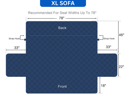 Copertura per divano Protettore per mobili con tasche laterali e cinghie posteriori Colori reversibili Autunno 2025 Amico degli animali domestici