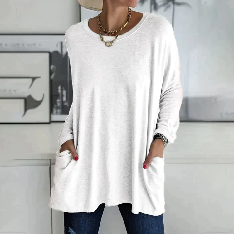 Soft Relaxed Women’s Tunic Pullover - Oversized, Knit Casual