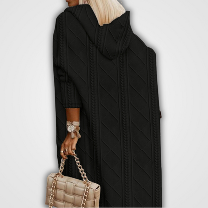 Zachte Comfortabele Dames Lange Cardigan met Capuchon - Kabelgebreid Acryl