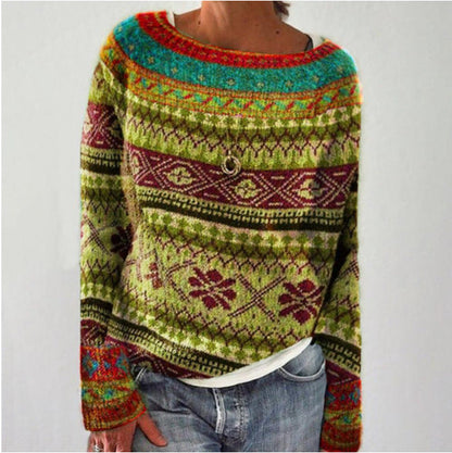 Pull doux pour femme à col rond - Coupe décontractée, maille duveteuse