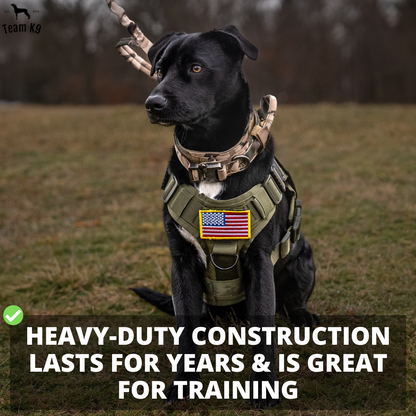 Tactical Dog Harness No-Pull With Front And Back D-Rings Quick-Release Buckles Top Handle Heavy-Duty Training