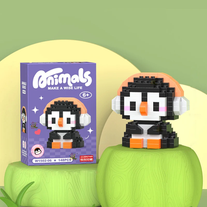 Mini Süße Tiere Mikro Bausteine Löwe 3D Spielzeugset für Kinder