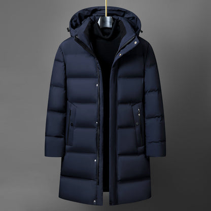 Isolerende herre midtlange dunjakke - boxy, polyester