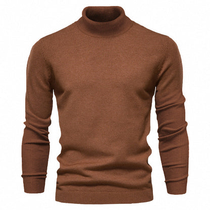 Blød herre rullekrave sweater - slim fit viskose vinter