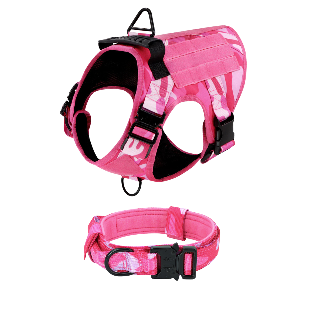 Tactical Dog Harness No-Pull With Front And Back D-Rings Quick-Release Buckles Top Handle Heavy-Duty Training