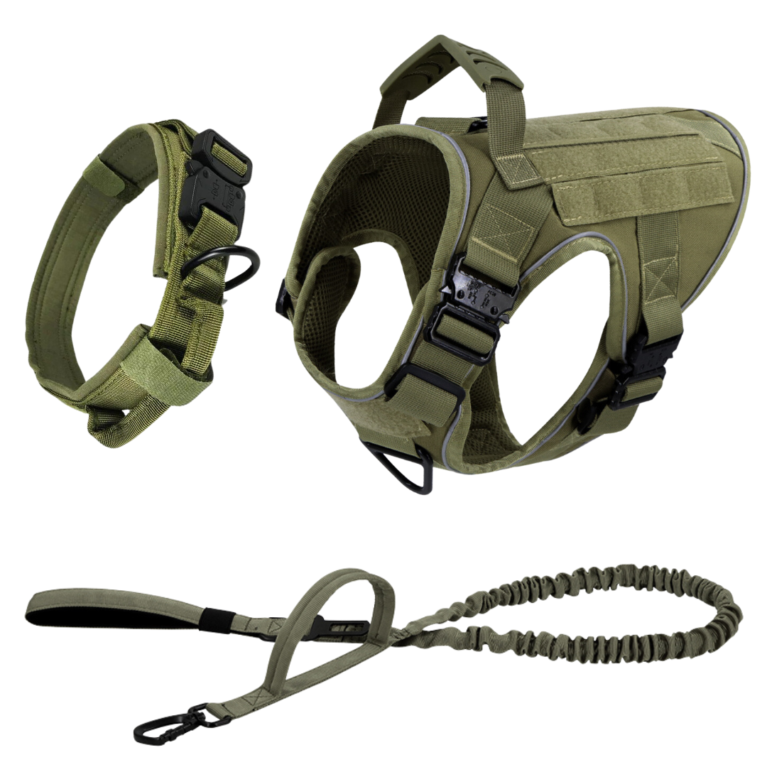 Dog Harness No-Pull Tactical Front Clip With 4 Quick-Release Buckles Reflective Strips Top Handle Fall 2025