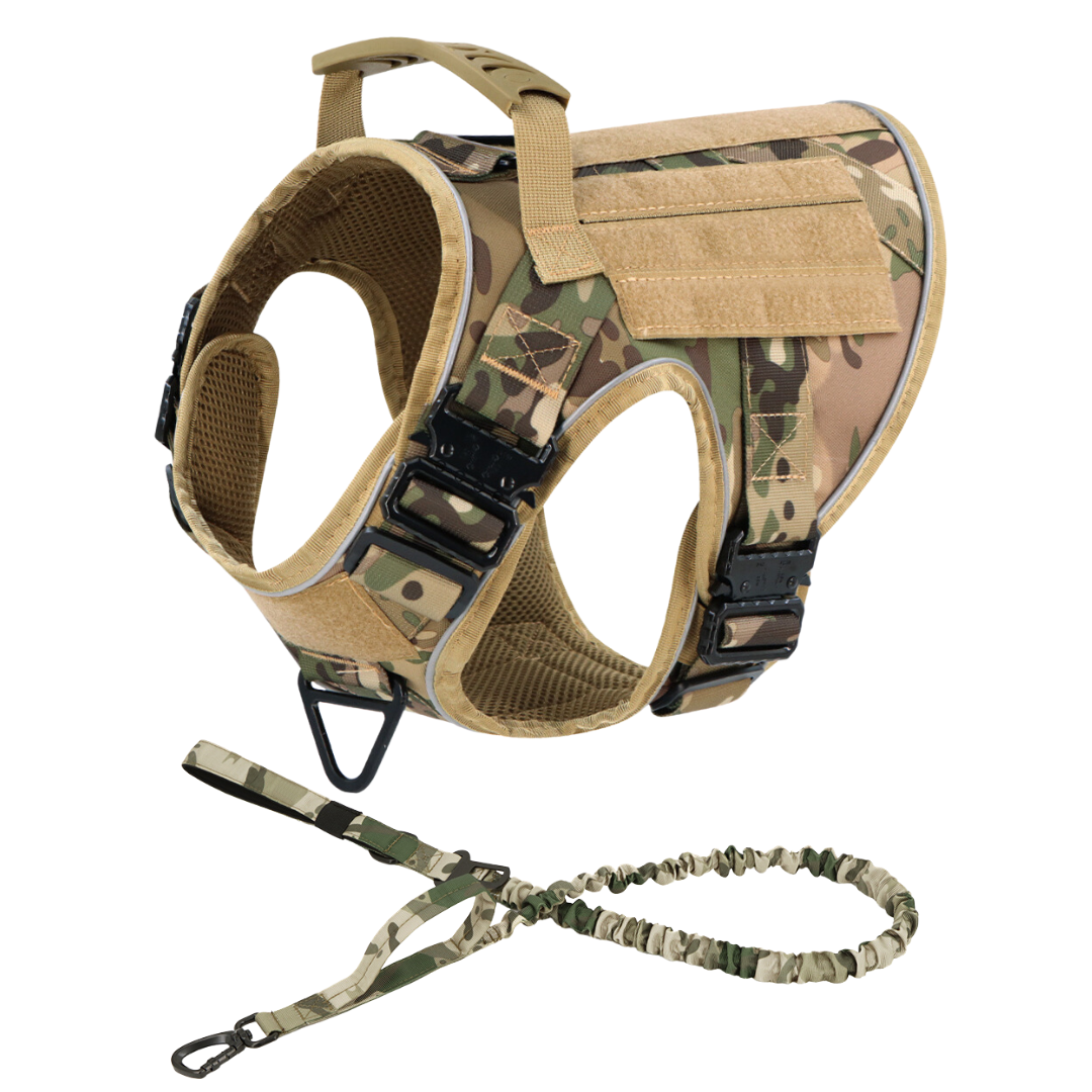Dog Harness No-Pull Tactical Front Clip With 4 Quick-Release Buckles Reflective Strips Top Handle Fall 2025