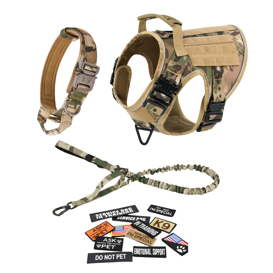 Dog Harness No-Pull Tactical Front Clip With 4 Quick-Release Buckles Reflective Strips Top Handle Fall 2025