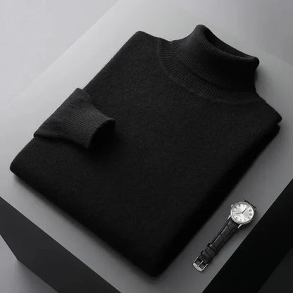 Soft Classic Men's Turtleneck Sweater - Cashmere, Warm Wear