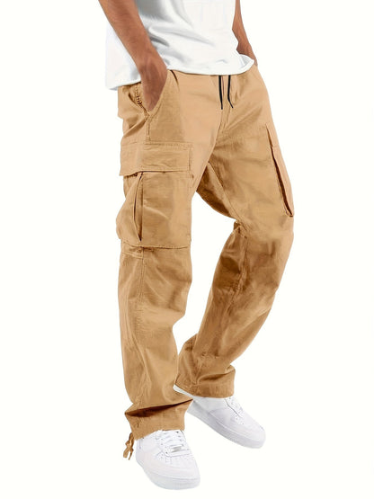 Oversized Black Cargo Pants for Men with Multiple Pockets, Comfortable Fit and Durable Cotton Blend Trousers-2