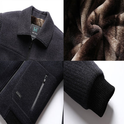 Insulating Refined Men's Padded Coat - Straight Velvet