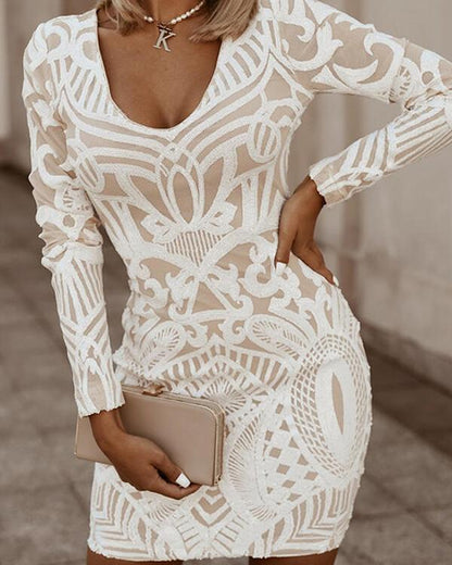 Bodycon Wedding Guest Dress with Flattering Silhouette, High Neckline, and Rucked Sides for Women-2