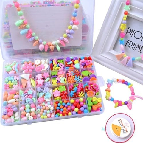 Kit per creare gioielli artigianali con perline fai-da-te per ragazze - Set di perline creative per bracciali, anelli e collane