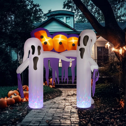 9.8ft White Ghost Arch Inflatable Halloween Yard Decor