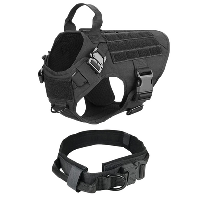 Tactical Dog Harness No-Pull With Front And Back D-Rings Quick-Release Buckles Top Handle Heavy-Duty Training