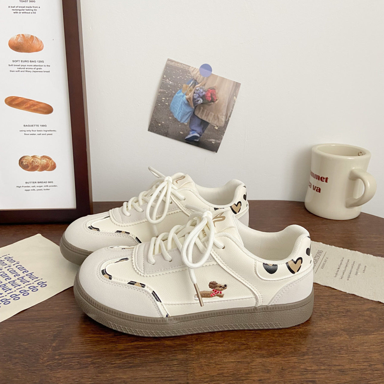 Lightweight women's sneakers - color-blocked, versatile, PU, casual commuting hiking