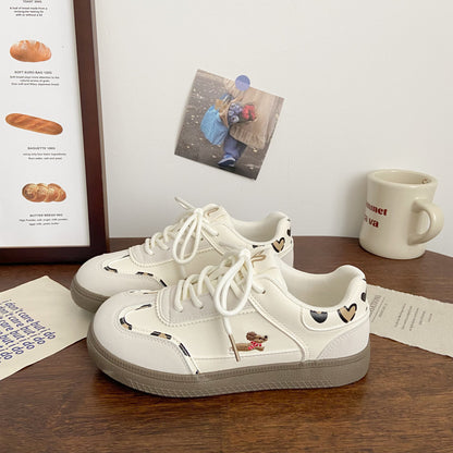 Lightweight women's sneakers - color-blocked, versatile, PU, casual commuting hiking
