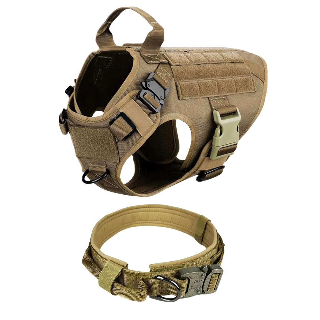Tactical Dog Harness No-Pull With Front And Back D-Rings Quick-Release Buckles Top Handle Heavy-Duty Training