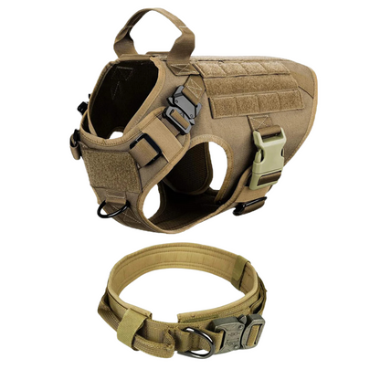 Tactical Dog Harness No-Pull With Front And Back D-Rings Quick-Release Buckles Top Handle Heavy-Duty Training