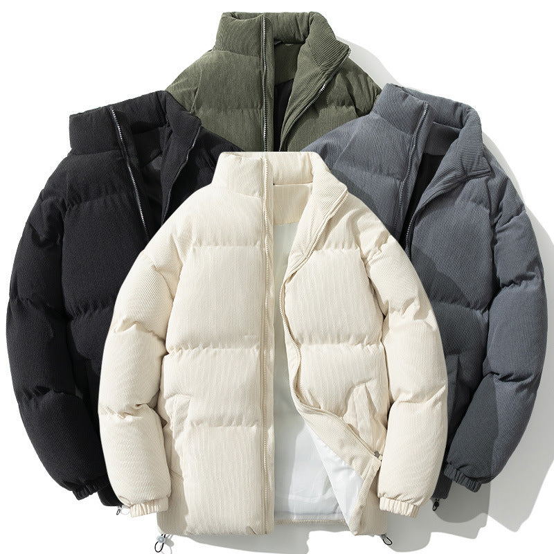Isolierende Herren-Steppjacke - Boxy Stehkragen, Baumwolle