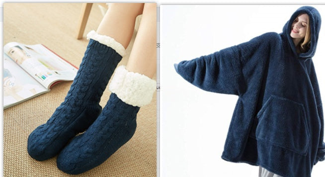 Warm Cozy Women Blanket Hoodie - Oversized Fleece Lounging