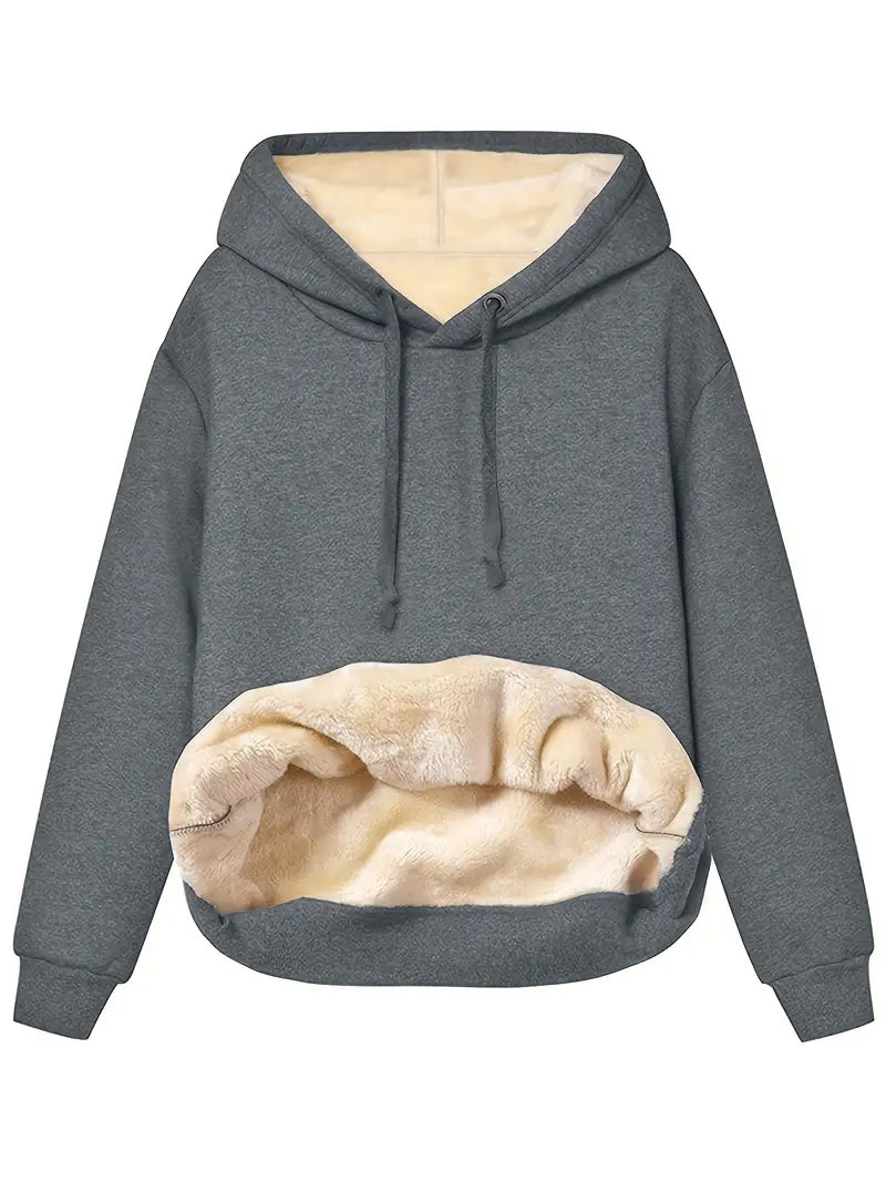 Warmer Gemütlicher Damen Kapuzenpullover - Locker Gefüttert mit Sherpa
