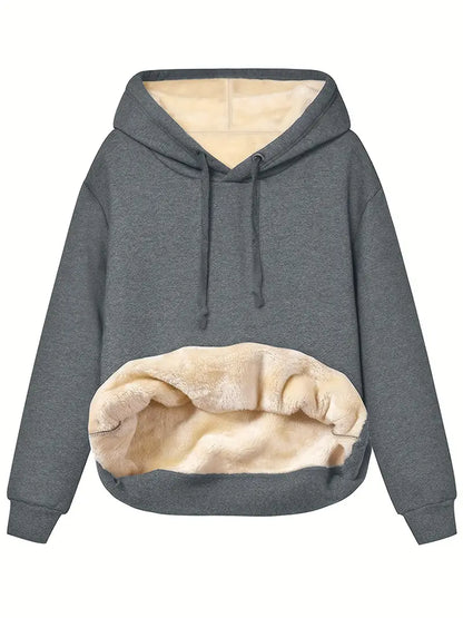Warmer Gemütlicher Damen Kapuzenpullover - Locker Gefüttert mit Sherpa