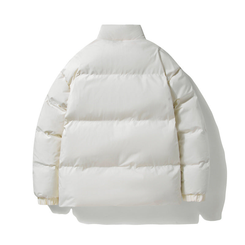Insulating Men's Puffer Jacket – Stand-Up Collar, Lambswool