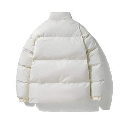 Insulating Men's Puffer Jacket – Stand-Up Collar, Lambswool