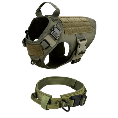 Tactical Dog Harness No-Pull With Front And Back D-Rings Quick-Release Buckles Top Handle Heavy-Duty Training