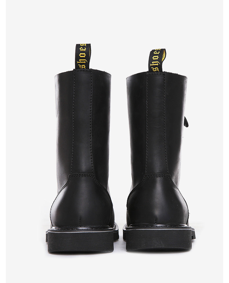 Durable Men Motorcycle Boots - High Lace Up, Leather