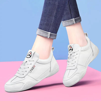 Soft durable women's sneakers - low-cut, genuine leather upper, for running daily workouts