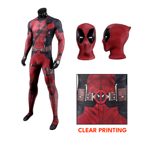 Adult & Kids Deadpool Costume with Mask and Complete Accessories - Marvel Superhero Outfit for Halloween and Cosplay Events