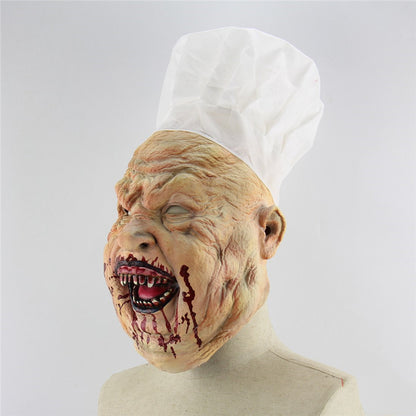 Maschera da Chef di Halloween Maschera da Orrore Insanguinata a Tutto Volto per Adulti