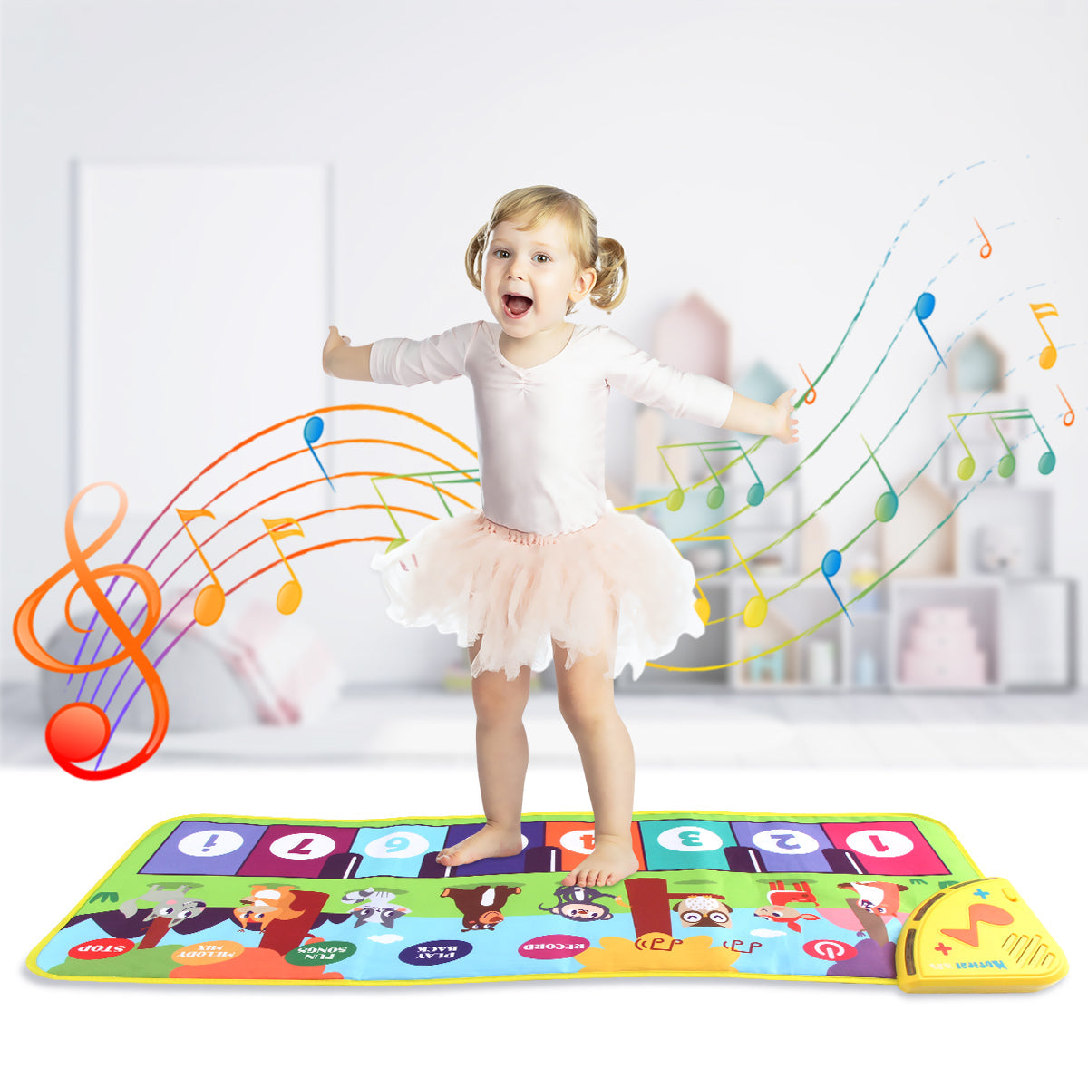 Multifunctional Musical Dance Mat for Toddlers - Interactive Piano Keyboard with Animal Sounds, Educational Gift for Kids, Portable Fun!