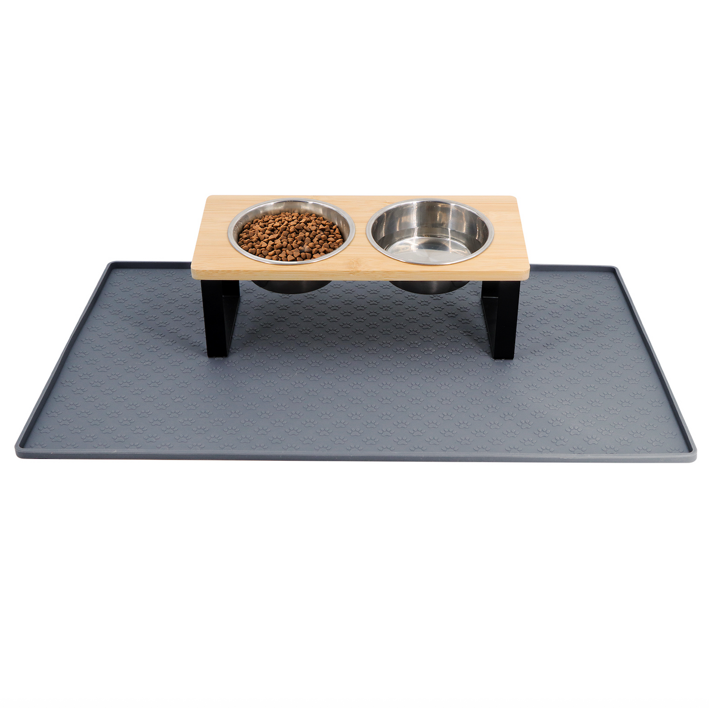 Elevated Dog Bowls With Wooden Stand Stainless Steel Dual Bowls Vet Recommended Fall 2025 Gift