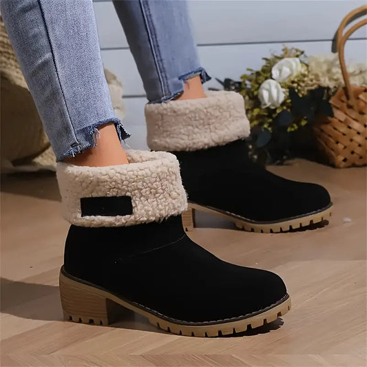 Warm Cozy Women’s Ankle Boots - Platform, Fleece Lined