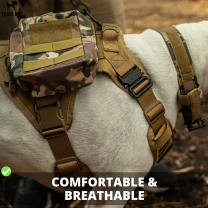 Tactical Dog Harness No-Pull With Front And Back D-Rings Quick-Release Buckles Top Handle Heavy-Duty Training