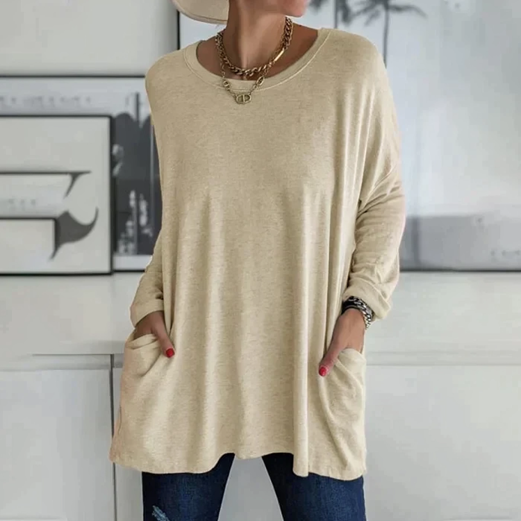 Soft Relaxed Women’s Tunic Pullover - Oversized, Knit Casual