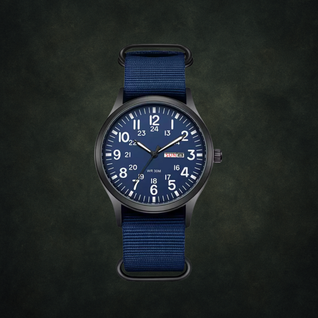 Durable Men’s Military-Style Watch – Waterproof, Scratch-Resistant, 42mm Dial – Green Black